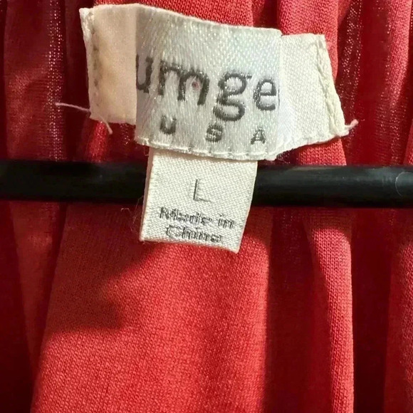 Umgee Red Crochet Trim Dress Size Large - Picture 4 of 5